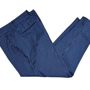 Woman's cropped mid-rise pants Blue and Black checks size 6